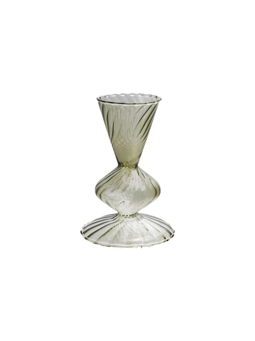 Round Fluted Delicate Glass Vase NEW Green Home Decor Bud Vase Stem Vase
